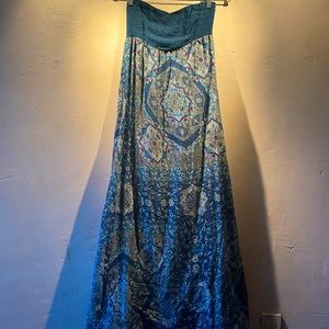 Roxy Boho Maxi Dress Strapless Size Small